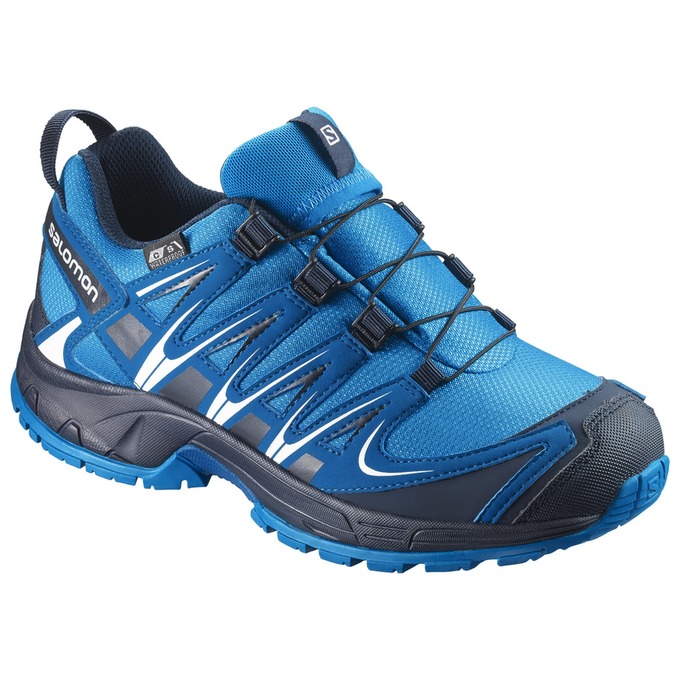 Salomon Israel XA PRO 3D CSWP J - Kids Trail Running Shoes - Blue/Navy (SWAE-59716)
